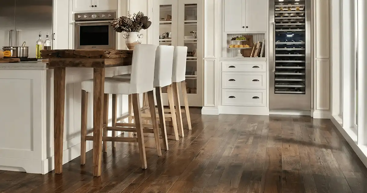 Professionally installed and refinished hardwood flooring in a residential home, showcasing smooth finish and natural wood tones in New Haven, CT