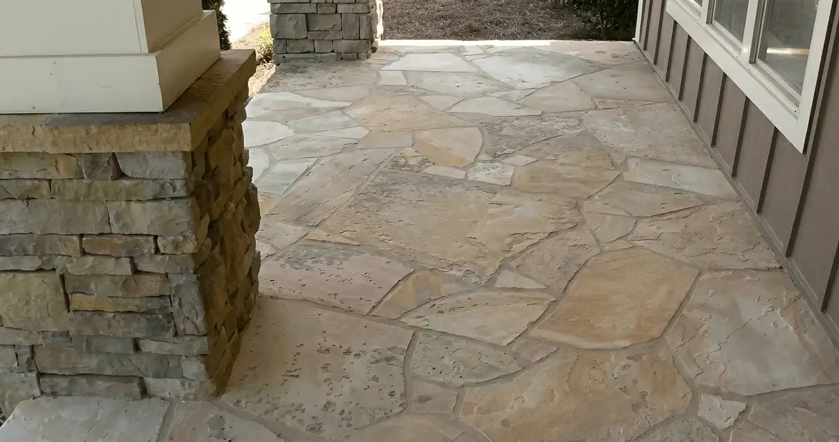 House entrance with professionally installed stone flooring in New Haven CT