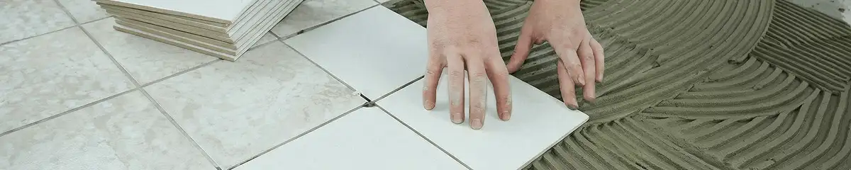 Professional installing white tile floors in New Haven, CT